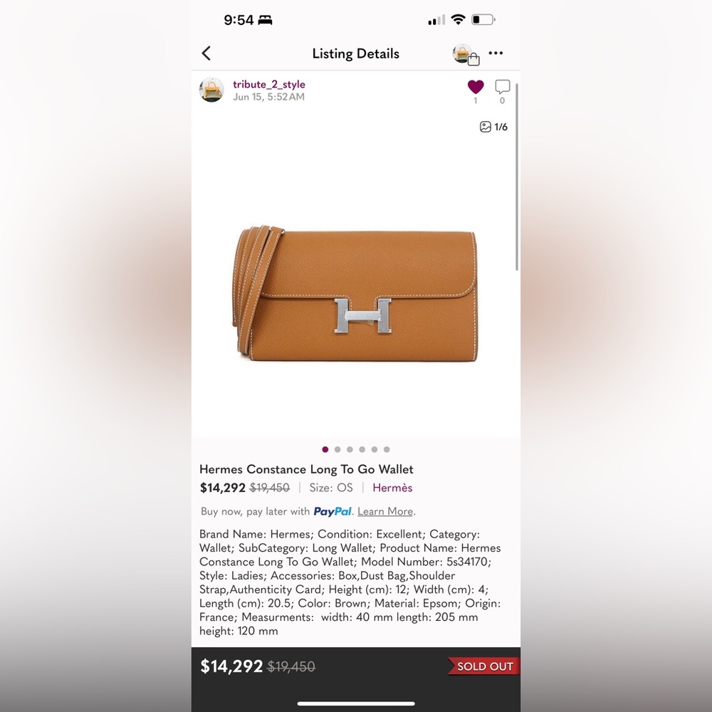 🔥the best deal HERMES CONSTANCE long wallet TO GO - Picture 7 of 13